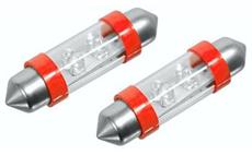 Žárovka 4LED 12V  suf. SV8.5 38mm červená  2ks