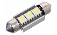 Žárovka 3 SMD LED 12V suf. SV8.5 36mm s rezistorem CAN-BUS ready bílá