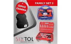 SET 2 Gola sada CRV 108 profi + Dětské nářadí KIDS 12 + Čepice s čelovkou B-HAT, černá SIXTOL