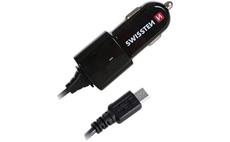 Autoadaptér SWISSTEN 12-24V micro USB kabel 1A