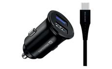 Autoadaptér SWISSTEN 12-24V + kabel  USB-C 12m 5A