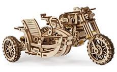 Ugears 3D dřevěné mechanické puzzle UGR-10 Motorka (scrambler) s vozíkem 