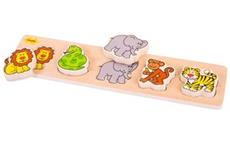 Bigjigs Baby Dřevěné vkládací puzzle safari 